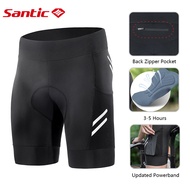 Santic กางเกงปั่นจักรยานผู้ชาย แผ่นรอง 4D ระบายอากาศ ป้องกัน UV แห้งเร็ว Dri-FIT มีกระเป๋าซิปสะท้อนแ