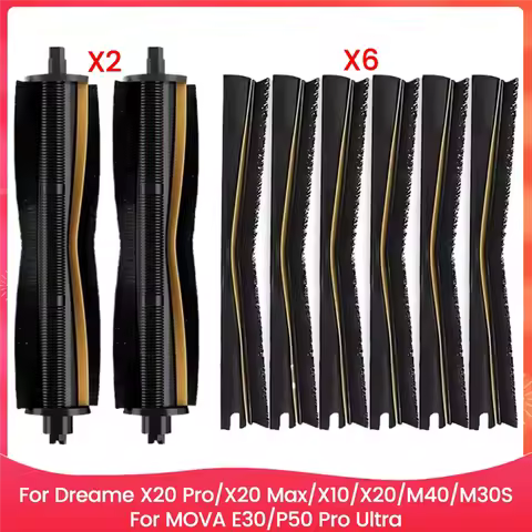 Roller Brush Scrape Strip Kit For Dreame X20 Pro/X20 Max/X10/X20/M40/M30S MOVA E30/P50 Pro Ultra Vac