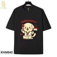 KAUNIX ADULT T-shirt (KHM042) August 2025 Indonesian Independence Day 3D T-shirt Screen Printed T-sh