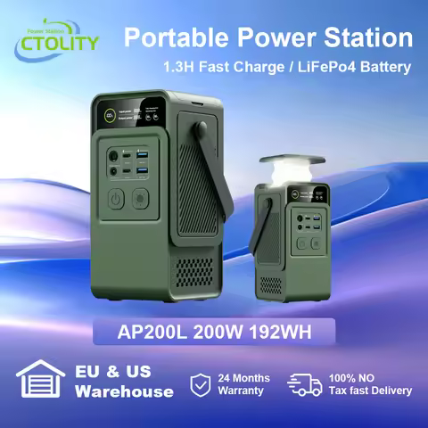 CTOLITY AP200L 200W Solar Generator Camping Power Station 192Wh Power Bank 60000mah LiFePo4 Portable