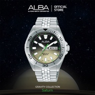 Alba Gravity Saturn AV3585 AV3585X1 Quartz Stainless Black Begie