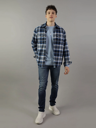 American Eagle เสื้อเชิ้ตผู้ชาย CF CSC SALVADOR TWILL FLANNEL สี BLACK - 015-2202-001