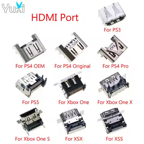 YuXi 1pc For PS3 Slim 3K 4K for PS4 Pro PS5 HDMI-compatible Port Socket For Xbox One Series X S Host