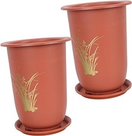 Yardwe 2 Sets Planter for Indoor Plants Vintage Flower Vase Starting Pots Plant Pots Indoor Hydroponic Plants Live Succulents Plants Orchid Pot Net Pots Gardening Supplies Plastic