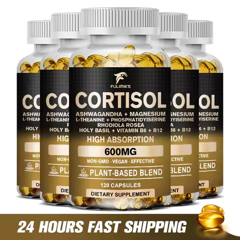 Cortisol Supplement, Hormone Balance, Magnesium, Ashwagandha, Rhodiola, L-Theanine, Vitamin B6 & B12