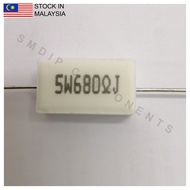 2 PCS 680R ±5% 5W, Axial Lead Through Hole Wirewound Cement Resistor (5W680RJ)