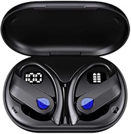 120Hrs Playtime &amp; 240 Standby True Wireless Earbuds Wireless Headphones Workout Over-Ear Bluetooth Ear Buds Waterproof Noise-Cancelling LED Display HiFi Support Alexa Siri Google. Audífonos (Blue)