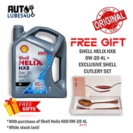 Shell Helix HX8 0W20 4L Fully Synthetic (FOC Cutlery Set) - Untuk Pasaran Malaysia