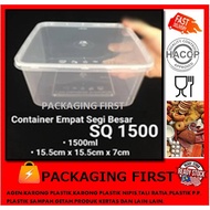 SQUARE CONTAINER SQ-1500 (50PCS)/CONTAINER EMPAT SEGI SQ-1500 (50PCS)