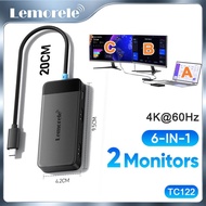 Lemorele USB C To Dual Hdmi To Type C Adapter USB HUB Docking Station Dual Monitor Hdmi Splitter