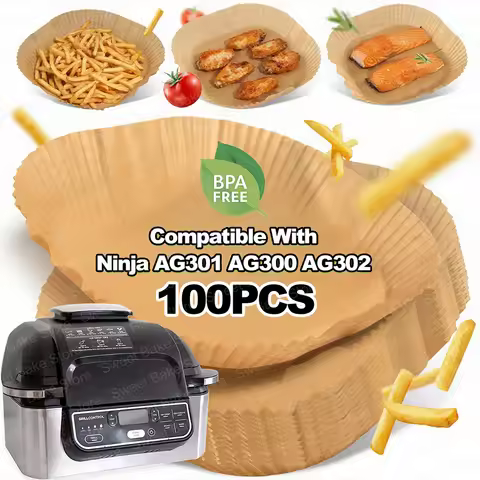 Air Fryer Baking Paper Liners, Compatible with Ninja AG301 AG300 AG302, Hot Airfryer Accessories for