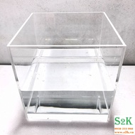 Acrylic tank CB15: 15x15x15, mika tank suitable for raising betta fish and aquatic plants. Used with