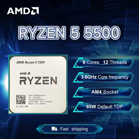 NEW AMD Ryzen 5 5500 3.6GHz 7NM L3=16M Processor 65W Socket AM4 6-Core 12-Thread R5 5500 DDR4 but wi