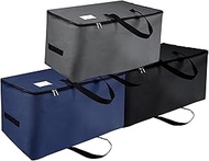 IHOMAGIC Pack of 3 Underbed Storage Boxes with Lid, 105 L Foldable Storage Bag, Large with Handle, V