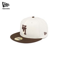 New Era 59FIFTY Los Angeles Dodgers Upside Down Walnut Visor Chrome White Fitted Cap