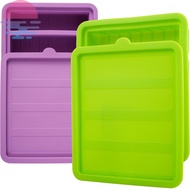 2Pcs Butter Mold Non-Stick Silicone Butter Tray with Lid 4-Cavity Butter Container Holds 8 Tablespoo