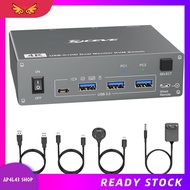 [ap4l43.]  4K USB C KVM Switch 2 Monitors 2 Computers,4K@60Hz Dual Monitor USB 3.0 USB Typc C KVM Sw