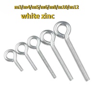 Rings Hook Galvanized Closed Sheep's Eye Screw Rings Screw Rings Machine Teeth Bolts Screw M3M4M5M6M