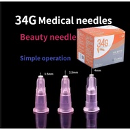 10/50PCS Beauty needle 34G1.5mm 34G2.5mm 34G4mm 34G6mm Sterile Hypodermic Needle Beauty Tools Local 