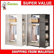 Wenbo Home Living Furniture Ins Style Wardrobe Easy Assemble And Durable Dormitory Stainless Steel S