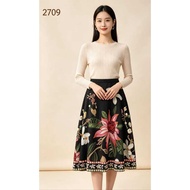 MISS APRIL BANGKOK SKIRT 7/8 SCUBA FLOWER MOTIF 2709
