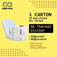 1 Carton 350pcs King Roll Thermal Sticker A6 Paper Roll Airway Bill Sticker Thermal Label AWB  订单打印纸 TS02