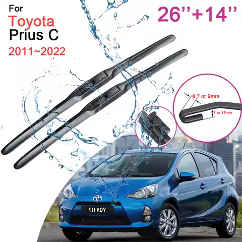 Car Front Windshield Wiper Blades for Toyota Prius C Aqua NHP10 2011 2012~2022 Model Frameless Rubbe