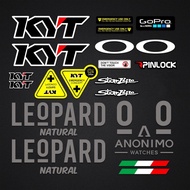 Stiker / Sticker Helm KYT Full Set Leopard - Dalla Porta - Gold