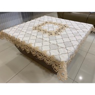 Chenille Square Table Cloth 110 x 110cm Alas Meja Segi Empat
