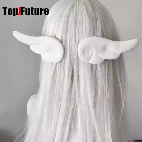 Women Harajuku Cos Subculture Punk Y2K girl Gothic personality Hair Accessories Hairpin white Plush 