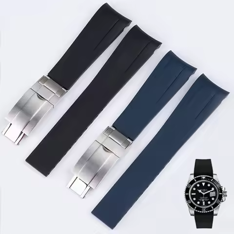 For Rolex Silicone Watch Accessories Original GMT Black Submariner Green Submariner 20mm 21mm Curved