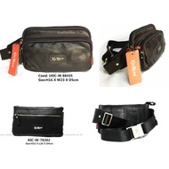 Kickers Leather Business Travel Passport Waist Bag Pouch Bag Beg Pinggang Kulit