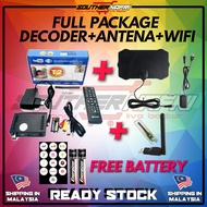 FULL PACKAGE TV BOX DEKODER DECODER+ ANTENNA INDOOR DVBT2 HDTV TV MYTV CHANNEL MALAYSIA FREE AMPLIFI
