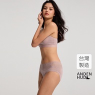 [Anden Hud] Light Luxury Series.v Lace Mid-Waist Briefs (Poppy Pink) Made In Taiwan
