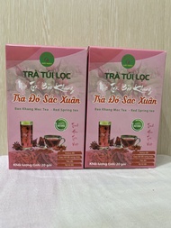 Combo 2 hộp trà đỏ sắc xuân Bảo Khang gồm astiso gạo lứt kỳ tử táo đỏ hoa hồng giúp đẹp da thanh lọc