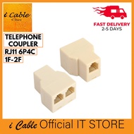Telephone Splitter RJ11 4Pin (Female) to 2 x 4Pin (Female) Connector Adapter