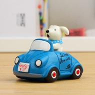 Small Fresh Korean Version Creative Driving Blue Small Car Puppy Gardening Moss Succulent Flower Ins