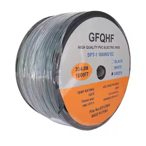 1000FT SPT-1 Green Electrical Wire,UL Listed 18/2 Zip Cord Wire 18 Gauge Wire,Work with SPT-1