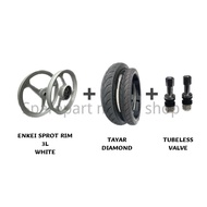 ENKEI SPORTRIM 3L LC135(WHITE)WITH TAYAR SET