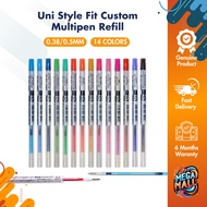 Uni Style Fit Multipen Refill 0.38mm/0.5mm - Smooth Writing, Fade & Water-resistant Ink