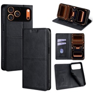 Magnetic Case for iPhone Air 16e 17 16 15 Pro Max Plus PU Leather Book Case Flip Cover Card Holder