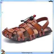 Men Sandals Leather  Beach Casual Shoes Outdoor Summer Fashion Gladiator Shoes
