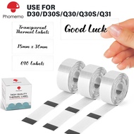 Phomemo Transparent Thermal Label Sticker For D30/D30S/Q30/Q30S/Q31 Printer (3 Rolls)
