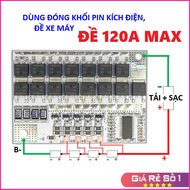 Mạch 4S 100A có cân bằng. Chuyên dùng đóng khối pin đề xe máy Mạch BMS bảo vệ sạc xả pin 4s LK247