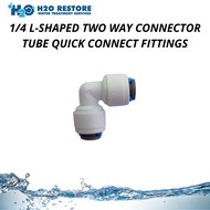 Reverse Osmosis Fittings 1pc 1/4 L-Shaped Two Way Connector Tube Quick Connect Fittings