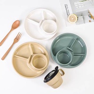 Breakfast Plate Divided- Fruit Picnic Tray Control Plate Healthy Eating Adults Kids Dinner Plate Ser