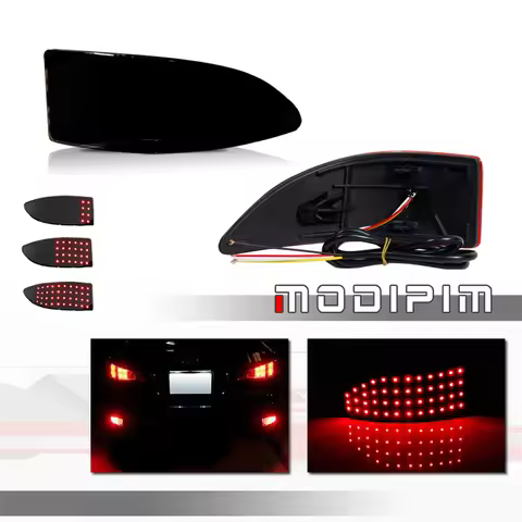 Red LED Car Rear Bumper Reflector Tail/Brake Lights w/ Turn Signal, Rear Fog Lights For 2006-2013 Ge