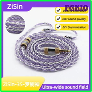 FGKIO ZiSin 35 8 Core Flagship Multi-Element HIFI Earphone Upgrade Cable with 4.4/3.5mm MMCX 0.78Sui