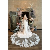 Super luxurious 3m flower veil 3m5 long r34