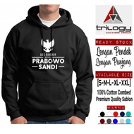 PRABOWO SANDI ADIL MAKMUR HOODIE JACKET WITH PRABOWO SANDI SYMBOL GARUDA WHITE SCREEN PRINTING